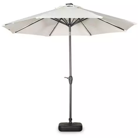 Sombrilla jardín led, parasol redondo, mástil central, Marrón, Ø 270cm, Helios - Pardo Sombrilla jardín led, parasol redondo, mástil central, Marrón, Ø 270cm, Helios - Pardo