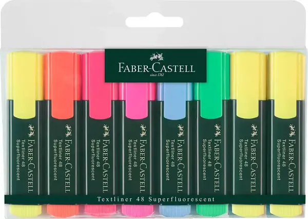 8x Subrayadores Faber-Castell Textliner 48 Fluorescent 8x Subrayadores Faber-Castell Textliner 48 Fluorescent