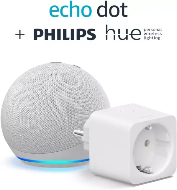 Echo Dot (4.ª generación) + Philips Hue Smart Plug Echo Dot (4.ª generación) + Philips Hue Smart Plug