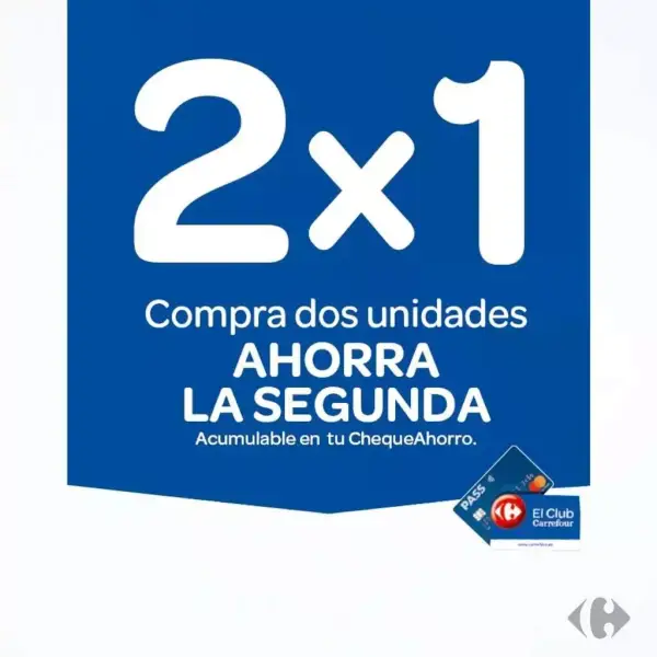 2x1 en el ChequeAhorro en cientos de artículos (A partir del 14 de febrero) 2x1 en el ChequeAhorro en cientos de artículos (A partir del 14 de febrero)