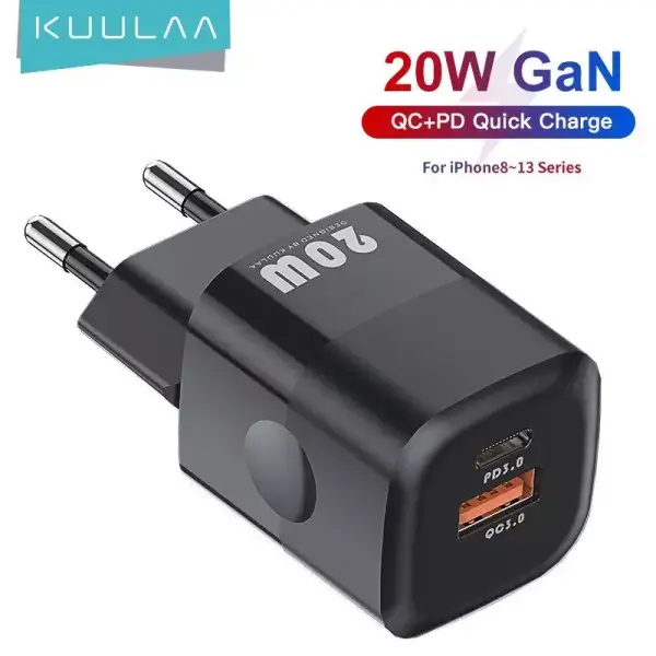 Cargador doble USB GaN PD 20W Cargador doble USB GaN PD 20W
