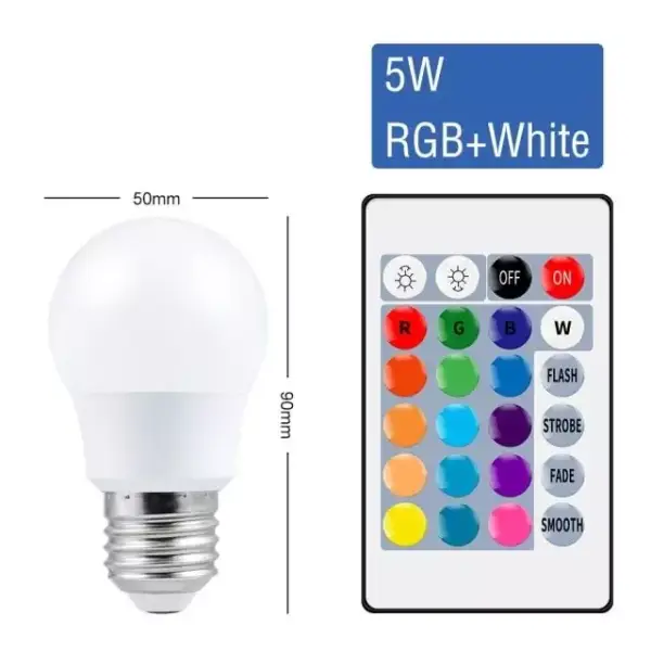 Bombilla RGB+Blanco 5W con mando Bombilla RGB+Blanco 5W con mando