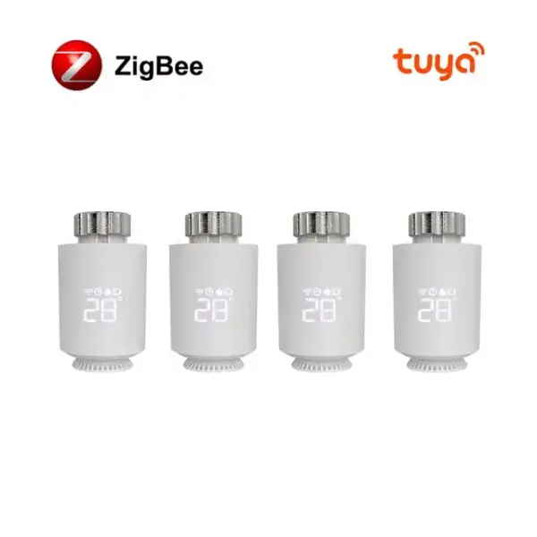 4x Válvula Termostato Inteligente + Zigbee Hub 4x Válvula Termostato Inteligente + Zigbee Hub