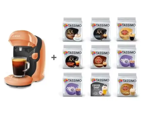 Pack Cafetera Cápsulas Tassimo Happy o Style + 9 Packs de cápsulas Pack Cafetera Cápsulas Tassimo Happy o Style + 9 Packs de cápsulas