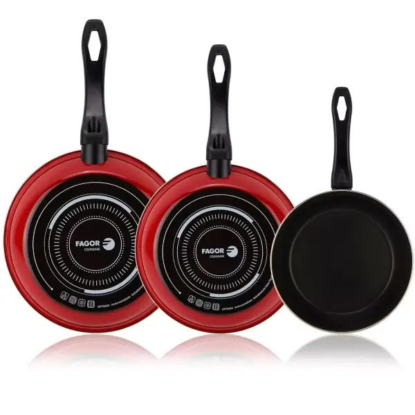 Set 3 Sartenes Fagor Optimax Roja Set 3 Sartenes Fagor Optimax Roja