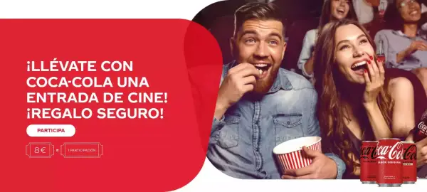 1 o 2 Entradas al cine al comprar latas de Coca Cola 1 o 2 Entradas al cine al comprar latas de Coca Cola