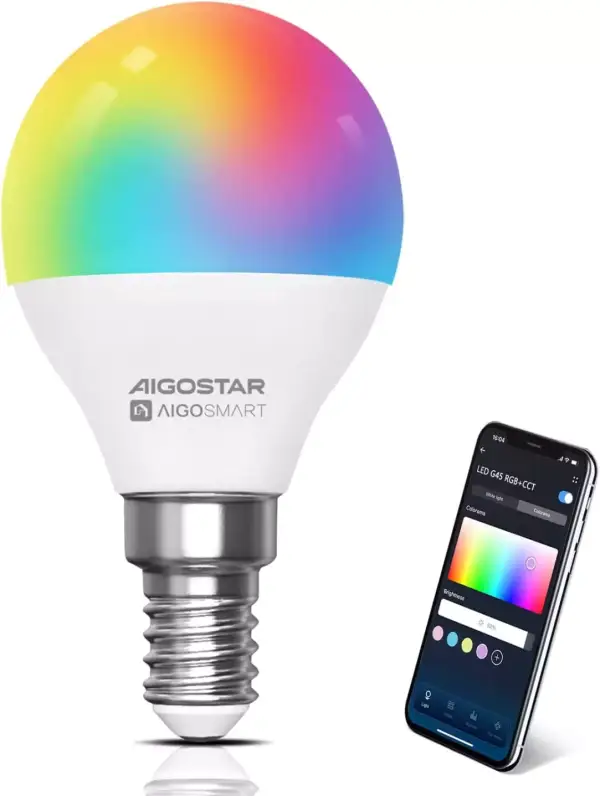 Bombilla Inteligente Aigostar WiFi RGBWW E14 6.5W Bombilla Inteligente Aigostar WiFi RGBWW E14 6.5W