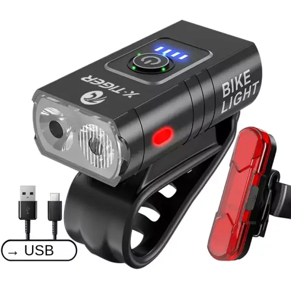 Faro delantero y trasero para bicicleta recargable Faro delantero y trasero para bicicleta recargable