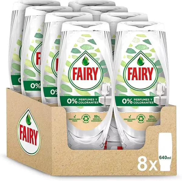 8 x 640 ml Fairy Maxi Poder 0% Lavavajillas Liquido a Mano 8 x 640 ml Fairy Maxi Poder 0% Lavavajillas Liquido a Mano