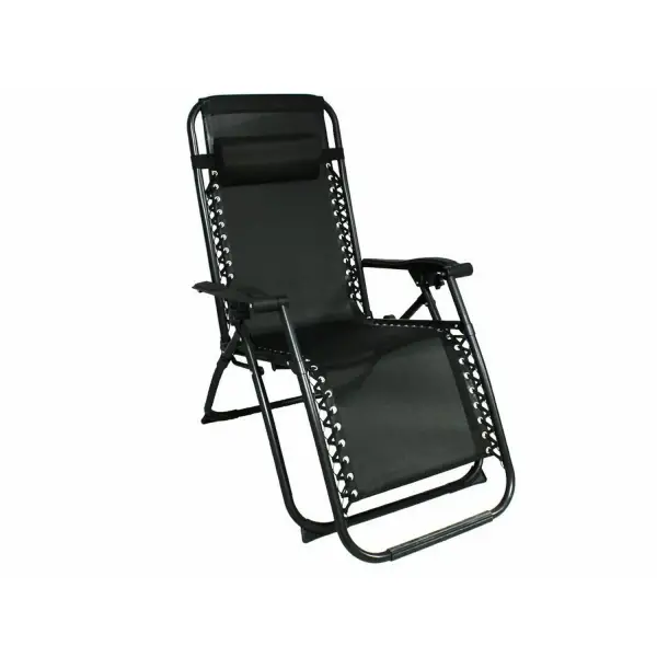 Tumbona reclinable negra 177 x 65 x 113 cm Tumbona reclinable negra 177 x 65 x 113 cm