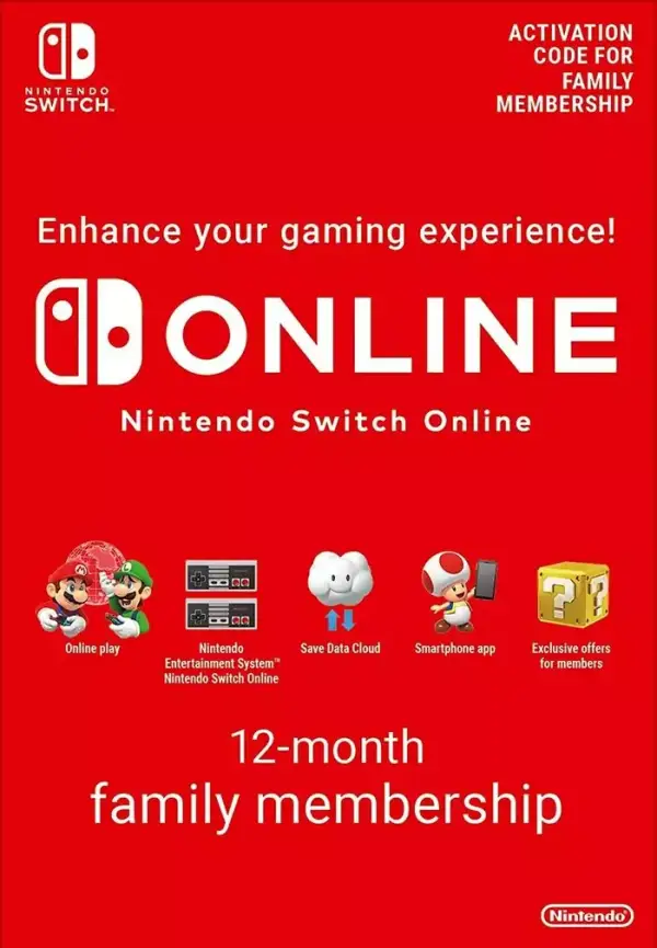 Nintendo Switch Online Suscripción Familiar Nintendo Switch Online Suscripción Familiar