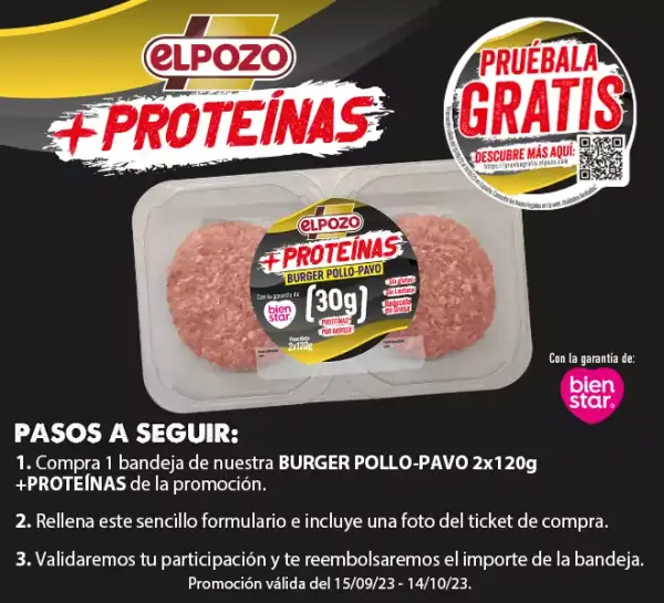 Prueba las nuevas Burger Pollo-Pavo 2x120g +Proteínas de ElPozo Prueba las nuevas Burger Pollo-Pavo 2x120g +Proteínas de ElPozo