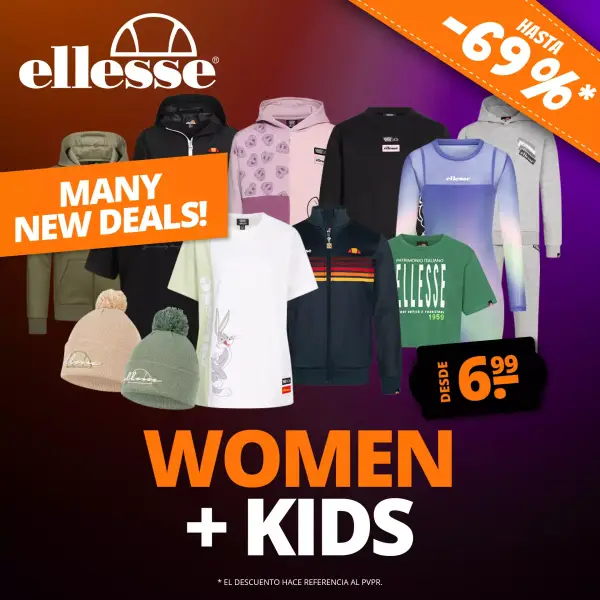 Hasta 69% Dto. en Women + Kids ellesse en Deporte Outlet Hasta 69% Dto. en Women + Kids ellesse en Deporte Outlet