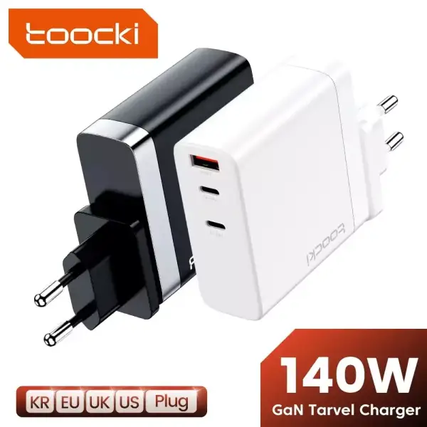 Cargador Rápido Toocki 140W USB-C PD QC4.0 Cargador Rápido Toocki 140W USB-C PD QC4.0