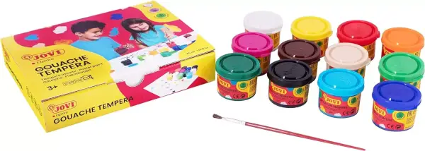 Caja de 12 botes de tempera escolar de 35 ml Caja de 12 botes de tempera escolar de 35 ml
