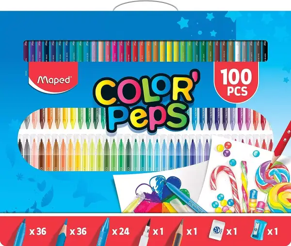 Estuche 100 pcs pintura surtidas Maped color peps Estuche 100 pcs pintura surtidas Maped color peps