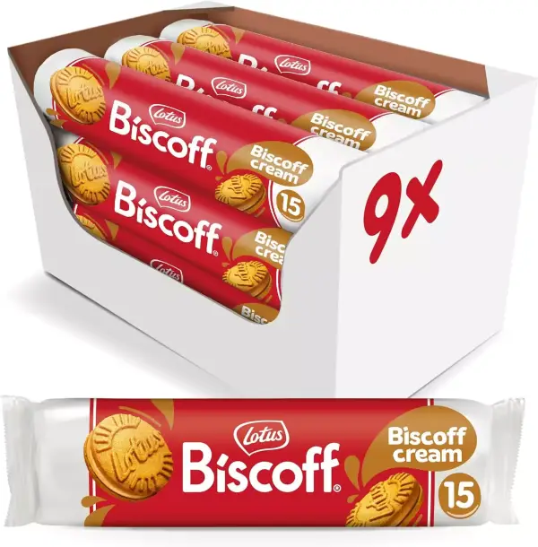 9x 150gr Galletas Rellenas de Crema Biscoff Lotus Biscoff Vegana 9x 150gr Galletas Rellenas de Crema Biscoff Lotus Biscoff Vegana