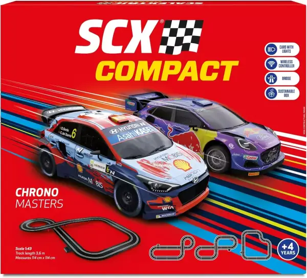 Circuito Scalextric Compact Chrono Masters Circuito Scalextric Compact Chrono Masters