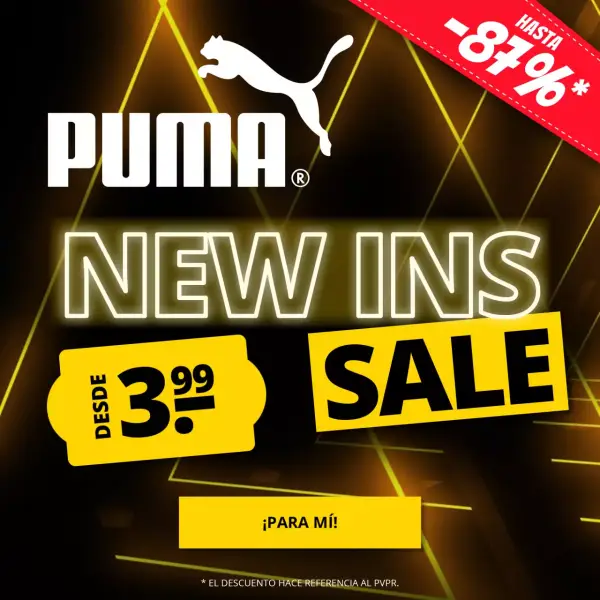 Hasta 87% Dto. en selección de artículos Puma Hasta 87% Dto. en selección de artículos Puma