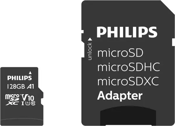 Tarjeta MicroSD Philips 128GB Class 10 incl. Adapter Tarjeta MicroSD Philips 128GB Class 10 incl. Adapter