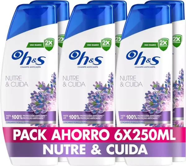 6x 250ML Champú Anticaspa H&S Nutre y Cuida 6x 250ML Champú Anticaspa H&S Nutre y Cuida