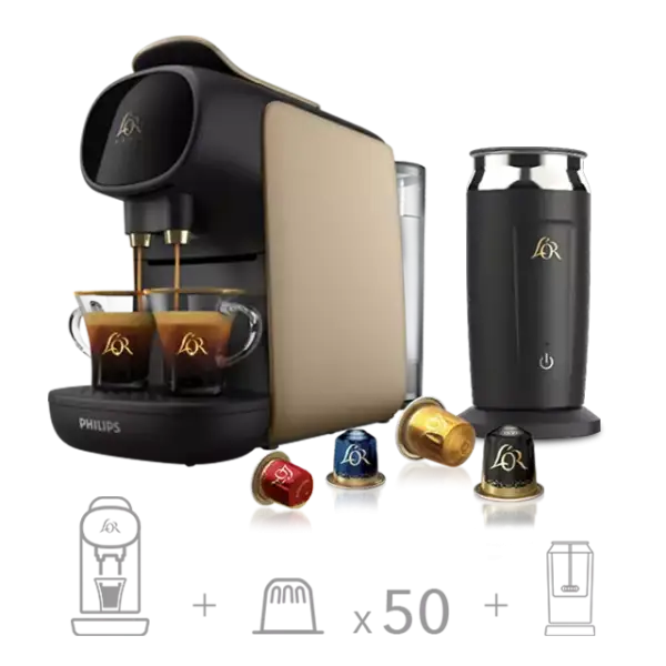 Cafetera L’OR Barista Sublime + 50 cápsulas + Espumador Cafetera L’OR Barista Sublime + 50 cápsulas + Espumador