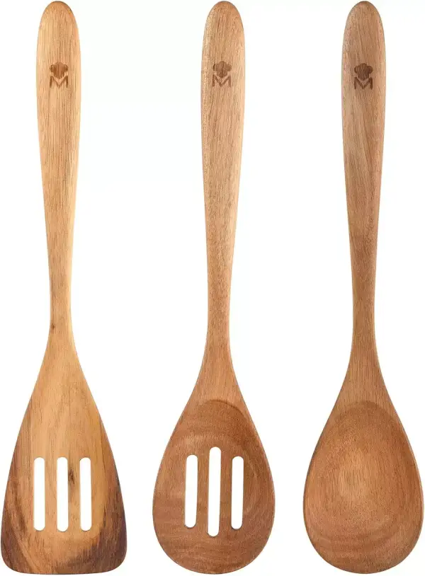 Set 3pcs utensilios de cocina madera de Acacia Set 3pcs utensilios de cocina madera de Acacia