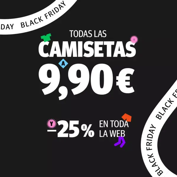 TODAS las camisetas 9,9€ + 25% Dto. en TODO lo demás + calcetines gratis en Pampling TODAS las camisetas 9,9€ + 25% Dto. en TODO lo demás + calcetines gratis en Pampling