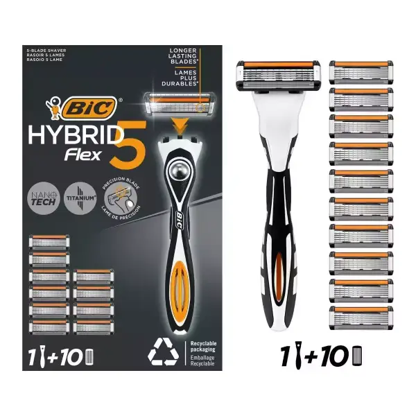 Afeitadora BIC Hybrid 5 Flex + 10 Recambios Afeitadora BIC Hybrid 5 Flex + 10 Recambios