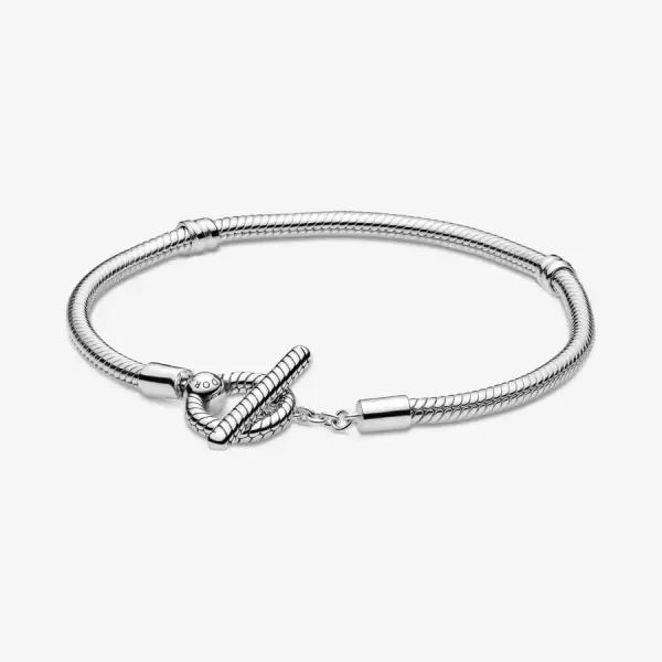 Pulsera Diseño Cadena de Serpiente Plata con Cierre en forma de T Pulsera Diseño Cadena de Serpiente Plata con Cierre en forma de T
