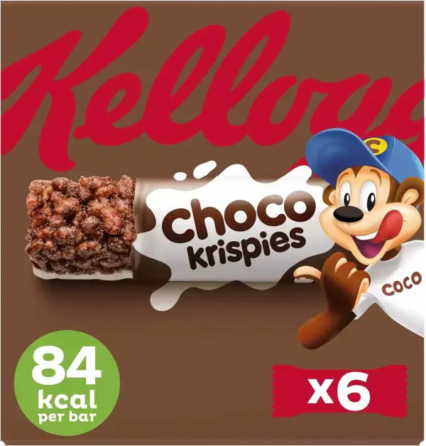 6x 20g Barritas de Cacao y Leche Kellogg's Choco Krispies 6x 20g Barritas de Cacao y Leche Kellogg's Choco Krispies