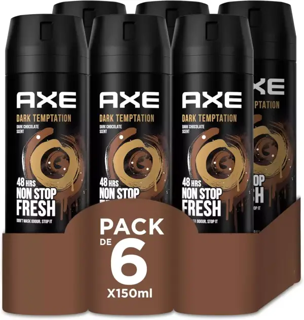 6x 150ml Desodorante Axe Dark Temptation 6x 150ml Desodorante Axe Dark Temptation