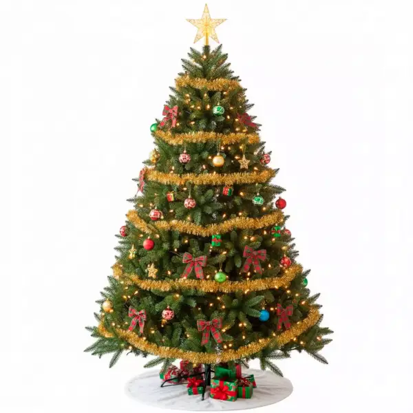 Árbol de Navidad Verde Frondoso con Base Antideslizante 180 cm Árbol de Navidad Verde Frondoso con Base Antideslizante 180 cm