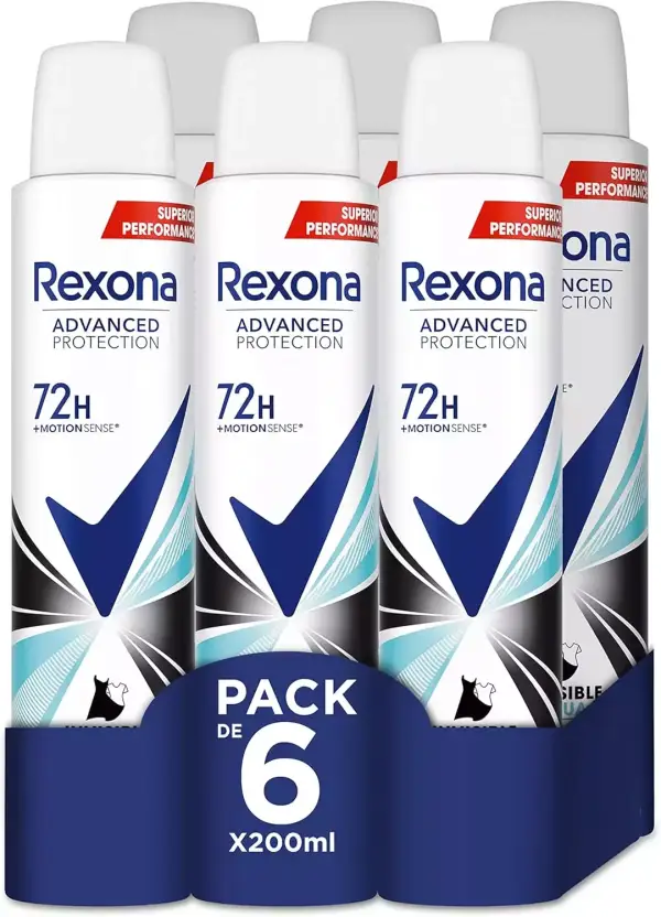 6x Rexona aerosol Advance Protection Invisible Aqua 72h 6x Rexona aerosol Advance Protection Invisible Aqua 72h