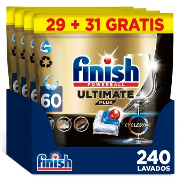 240 Pastillas Finish Powerball Ultimate Plus All in 1 240 Pastillas Finish Powerball Ultimate Plus All in 1