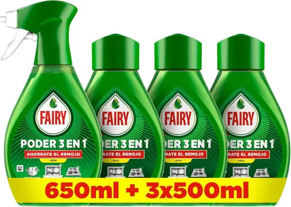 Pack Fairy Spray 650ml + 3 Recambios 500ml Pack Fairy Spray 650ml + 3 Recambios 500ml