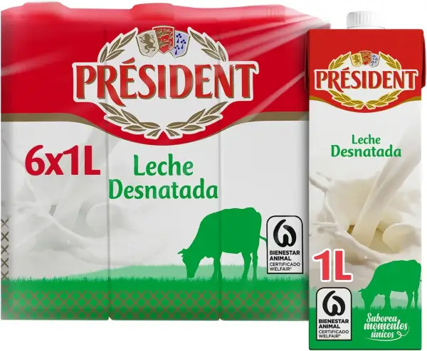 6L Leche Président Desnatada 6L Leche Président Desnatada