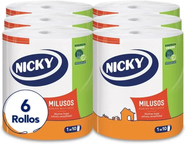 6x Papel de cocina Jumbo Nicky Milusos 6x Papel de cocina Jumbo Nicky Milusos