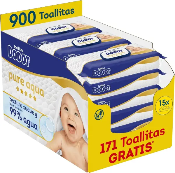 900 Toallitas Dodot 99% Aqua 900 Toallitas Dodot 99% Aqua