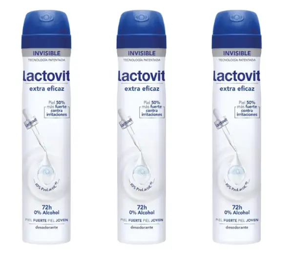 3x Desodorante Lactovit Extra Eficaz con Microcápsulas Protect 3x Desodorante Lactovit Extra Eficaz con Microcápsulas Protect