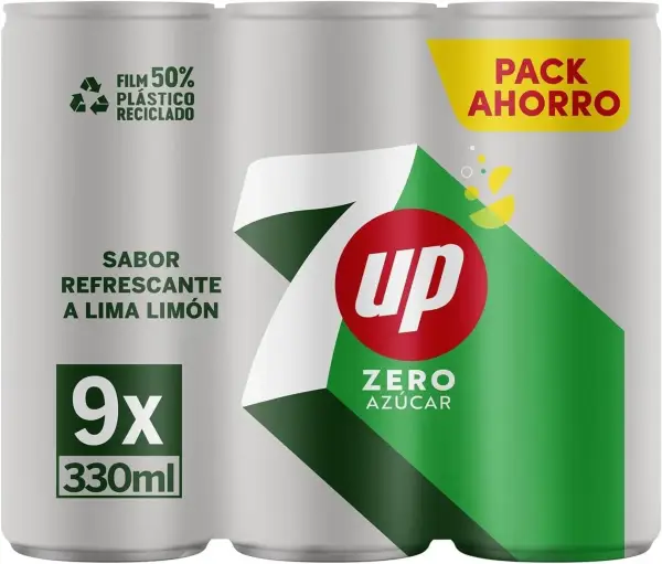 9x 330 ml Refresco cero de lima y limón 7 UP 9x 330 ml Refresco cero de lima y limón 7 UP