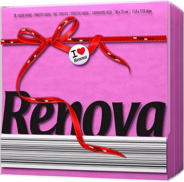 70 Servilletas de papel Red Label Fucsia Renova 70 Servilletas de papel Red Label Fucsia Renova