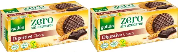 2x 270gr Galleta Gullón Digestive Chocolate Zero sin azúcares 2x 270gr Galleta Gullón Digestive Chocolate Zero sin azúcares