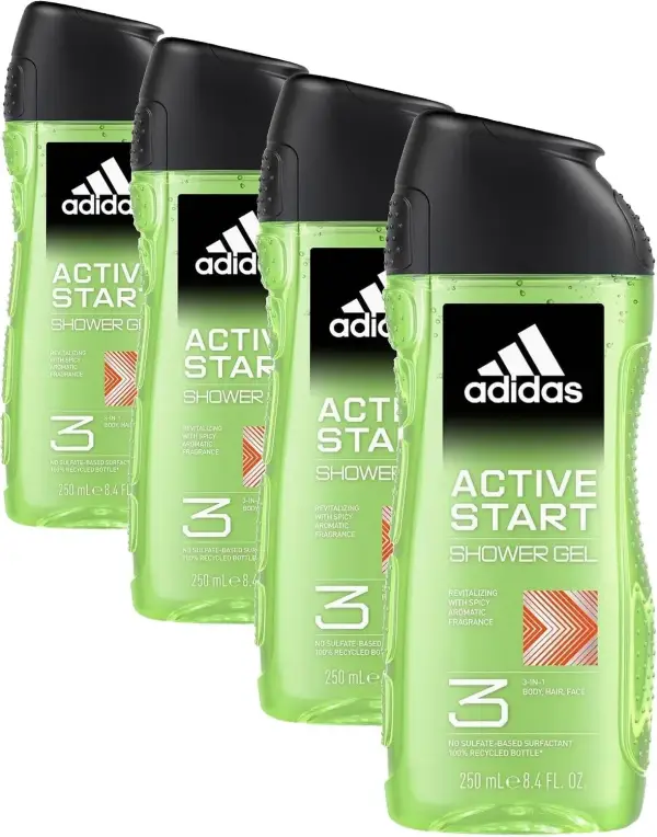 4x 250 ml Gel de ducha Adidas Active Start Shower 4x 250 ml Gel de ducha Adidas Active Start Shower