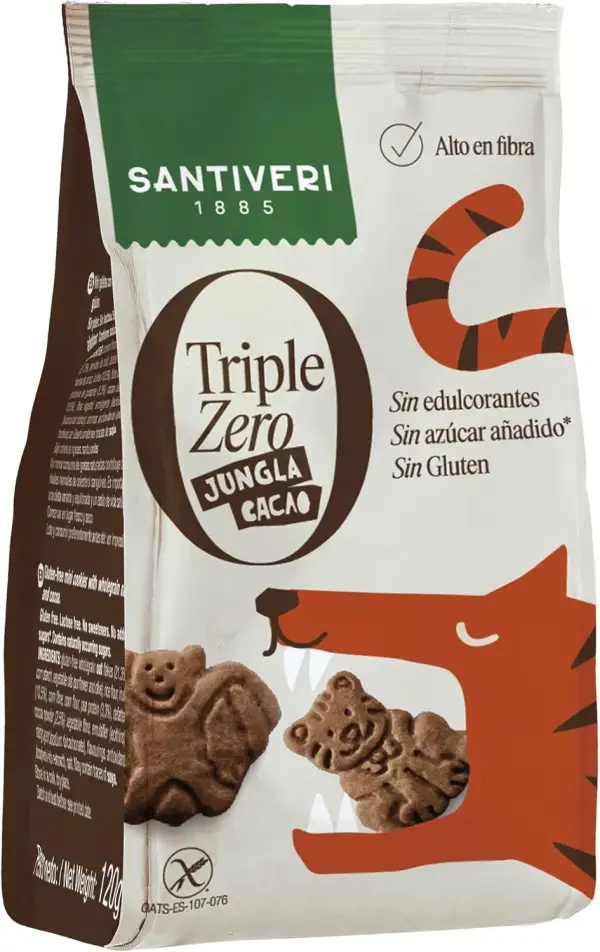 120 g Galletas Jungla Cacao Triple Zero Santiveri 120 g Galletas Jungla Cacao Triple Zero Santiveri
