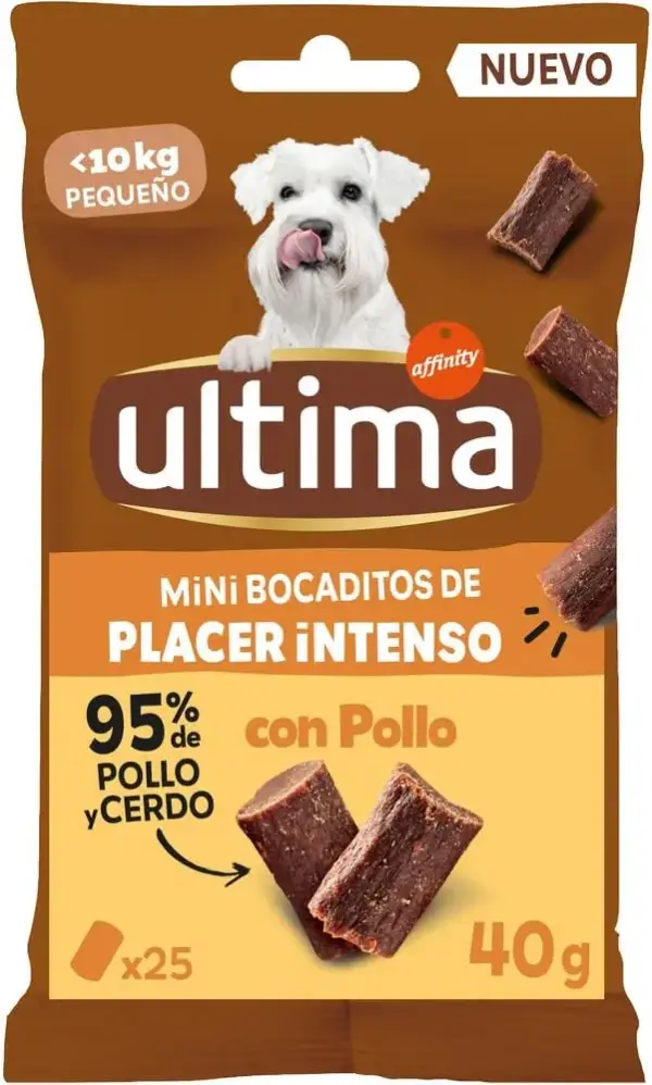 12x 40g Snacks Perros Bocaditos Intensos con Pollo Ultima 12x 40g Snacks Perros Bocaditos Intensos con Pollo Ultima