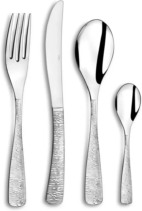 Pradel Essentiel Ethnic Service 24 couverts 18/0 Pour 6 personnes, Inox Pradel Essentiel Ethnic Service 24 couverts 18/0 Pour 6 personnes, Inox