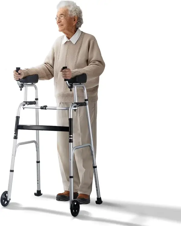 Andador Plegable 2 en 1 con Reposabrazos Extraíbles Andador Plegable 2 en 1 con Reposabrazos Extraíbles