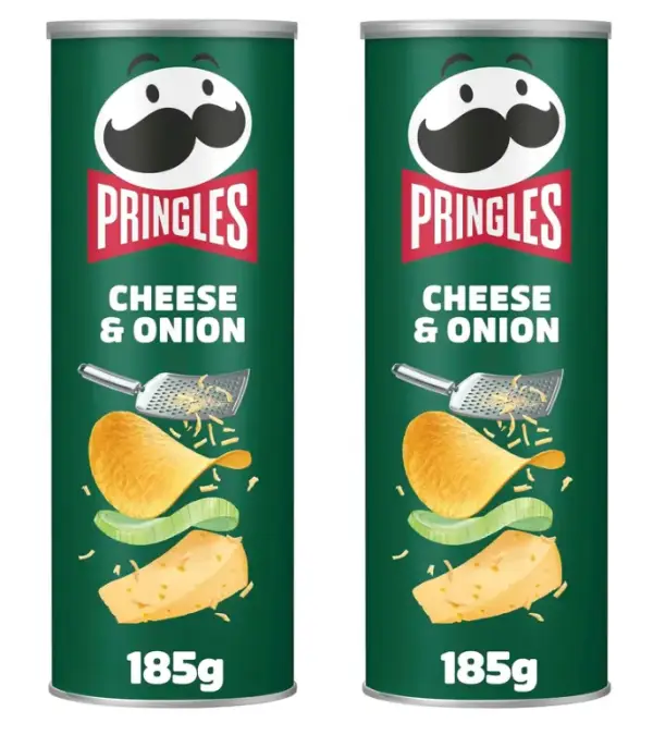 2x 185g Pringles Cheese & Onion 2x 185g Pringles Cheese & Onion