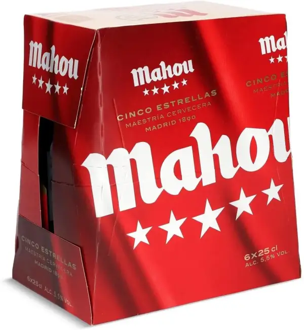 6 Botellas x 25cl Mahou 5 Estrellas 6 Botellas x 25cl Mahou 5 Estrellas